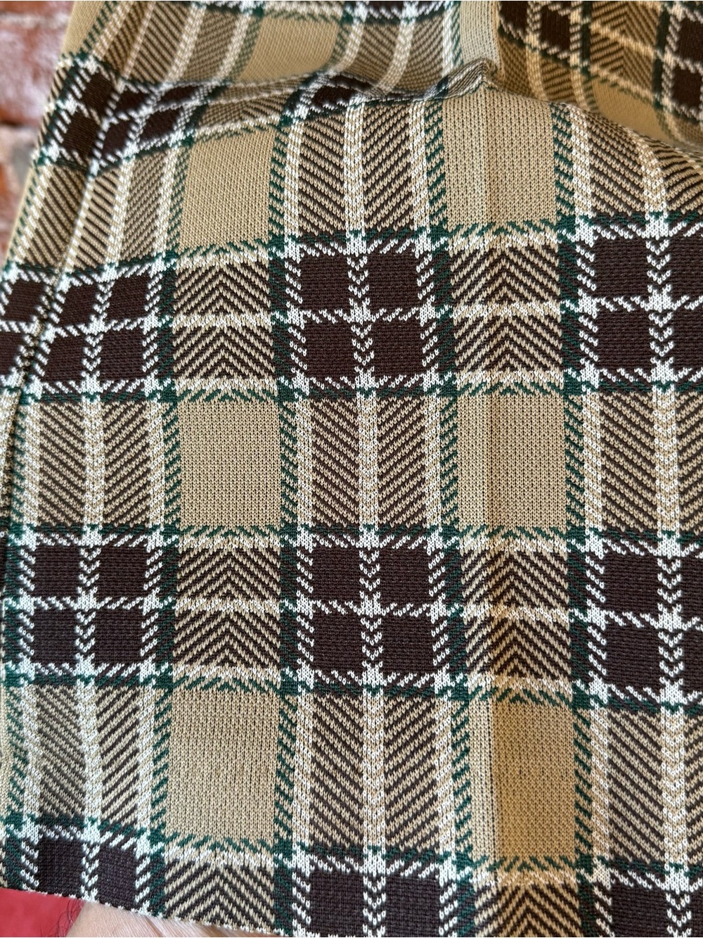 Men’s Vintage Levi’s Panatela Pants 36x33 Flare Brown Tan Green Used Plaid - Picture 2 of 4